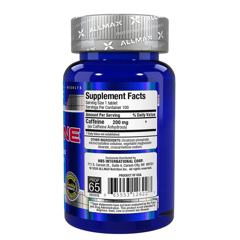 Allmax Nutrition Cafeína 200 mg / 100 tabletas
