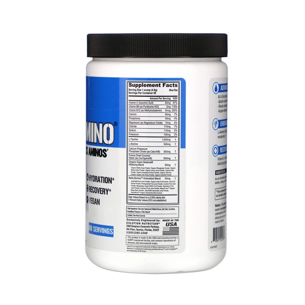 Evlution Nutrition Hydramino Electrolitos y Aminoácidos 60 Ser / 294 gr
