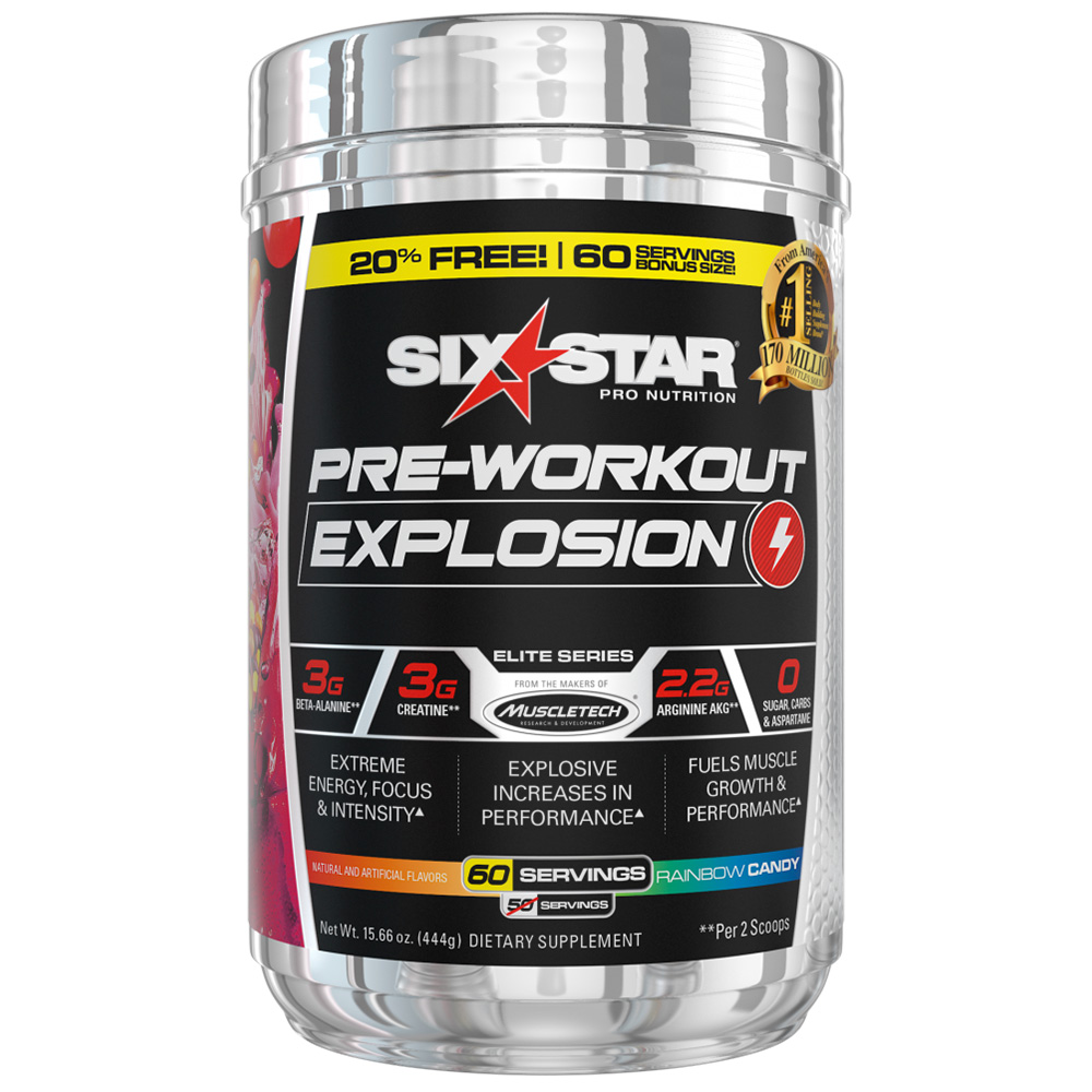 six star pro nutrition pre-workout explosion rainbow candy