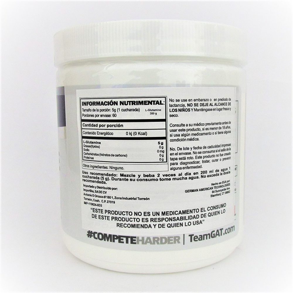 GAT Sports Mezcla de Proteínas y Aminoácidos Glutamine, 300 g / 60 ser