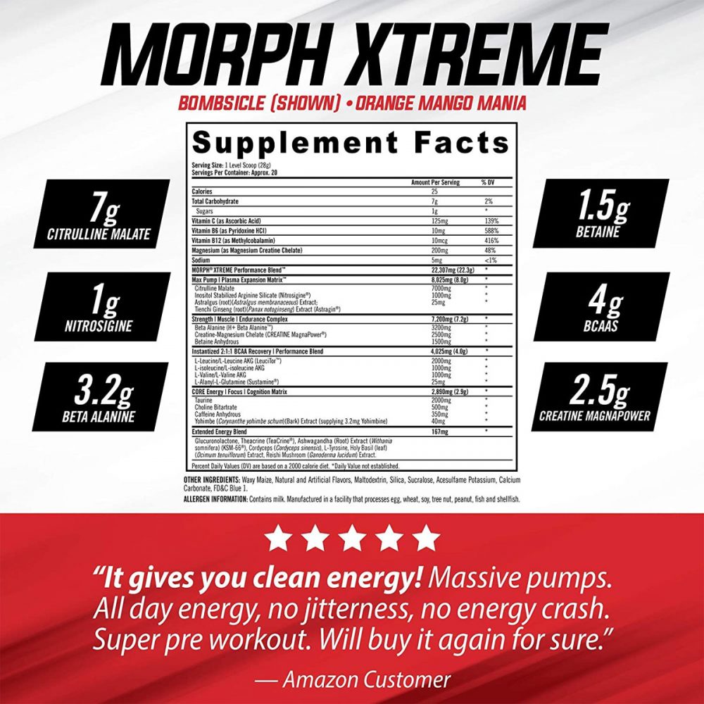 iSatori Morph Xtreme Pre Workout + BCAA 20 Serv Bombsicle