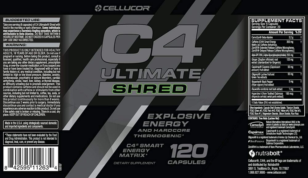 Cellucor C4 Ultimate Shred 120 Capsules